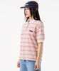 UNKNOWN PLANET Retro Multi-Stripe Polo Shirt Pink