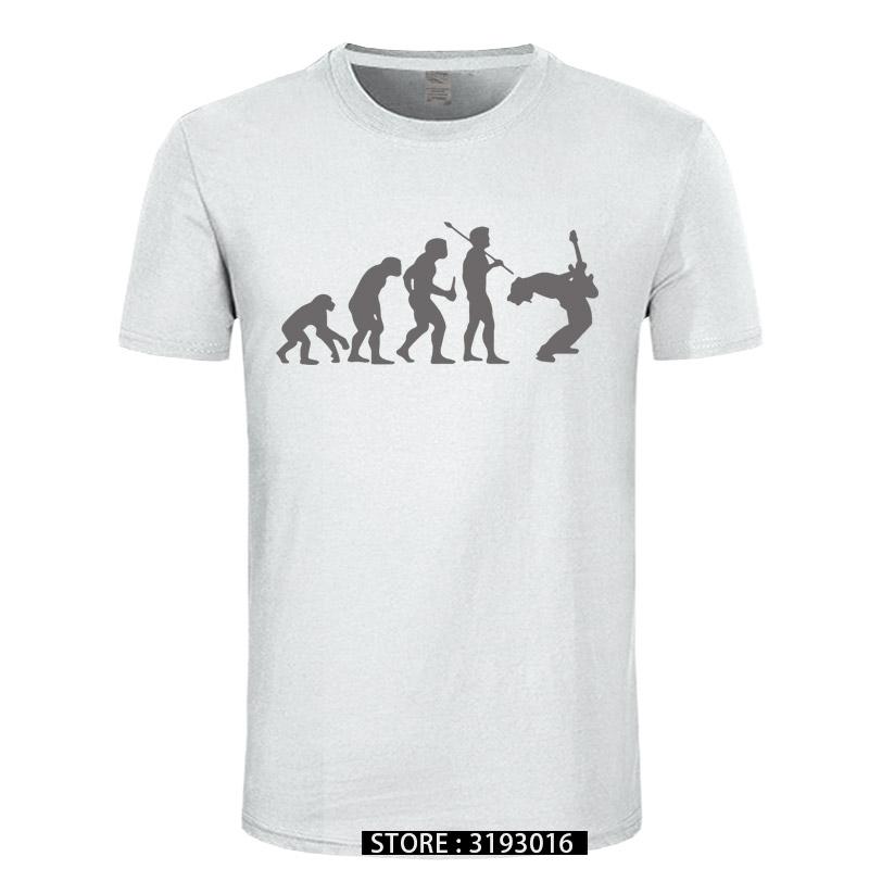 Funny Guitarist T Shirt Evolution Of a Guitarist Music Rock Guitar Musician Band Metal Mens Tshirt 31 Colors Unisex Cool Tees