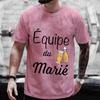 2024 Fashion French Beer Graphic Wedding Tops EVG Team Future Groom Squad T Shirt Male Single Farewell Bachelor Stag Party Tees