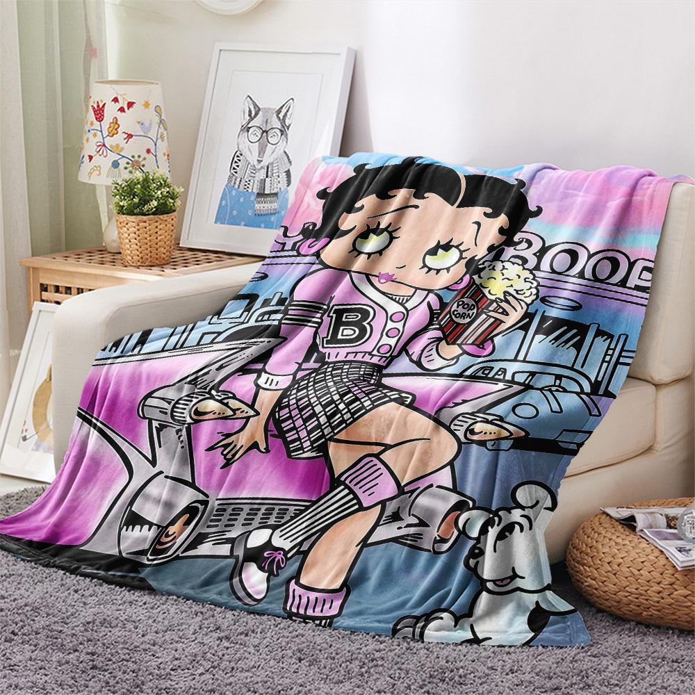 Betty Boop2 Flannel Blanket, High quality Comfortable for All Seasons, Home Decor, Warmth and Comfort