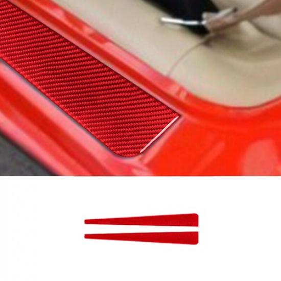 2x Red Carbon Fiber Car Side Door Sill Sticker Decoration For Corvette C5 98-04
