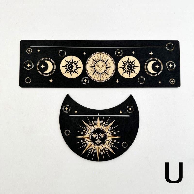 Tarot wooden base, moon-shaped rectangular base display stand, Amazon tarot display stand, dark
