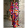 European and American retro bohemian suit exotic 1D printed loose top wide-leg pants temperament casual two-piece set