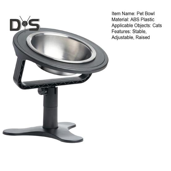 Erhöhter Katzenfutternapf, verstellbar, geneigt, Edelstahl-Futternapf, rutschfest, erhöhter Katzenfutterspender für Hauskatzen und Hunde