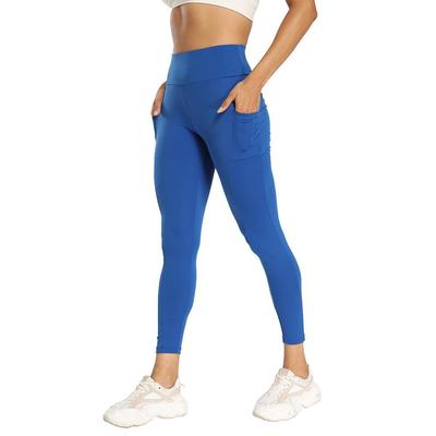 European & American Athletic Yoga Leggings with Pockets - High-Waisted, Hip-Lifting, Ideal for Fitness & Running.