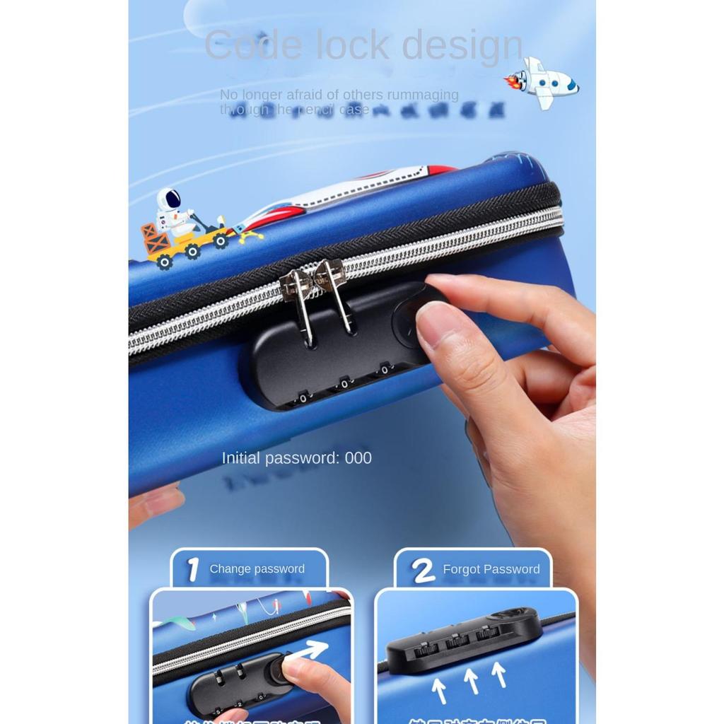 Large Capacity Children's Password Lock Stationery Box, Primary School Pencil Box, Cartoon 3D Three-dimensional Stationery Box, Christmas Gift