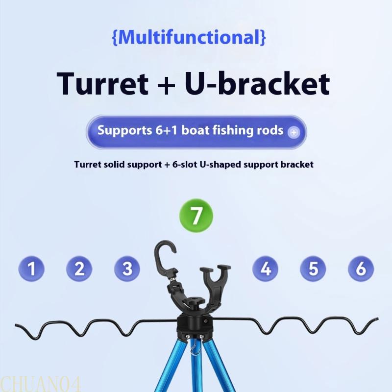 A1A2 Height Adjustable Folding Fishing Rod Tripod Bracket Universal Fishing Rod Rest Tripod Stand Fishing Accessory Portable
