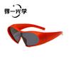European and American fashion future technology wind large frame special-shaped one-piece sunglasses Spice girl personalized retro concave sunglasses