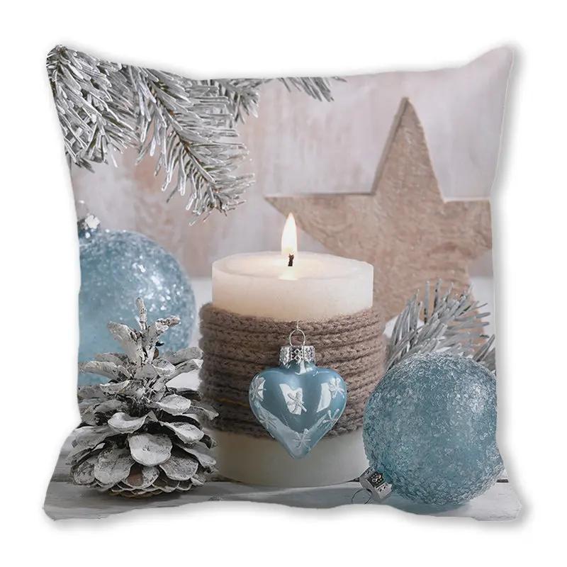 Weihnachtsbaum Neujahr Weihnachtskugel Kerze Weihnachten Ornament Kissenbezug Schlafzimmer Sofa Esszimmer Sitz Überwurf Kissenbezug