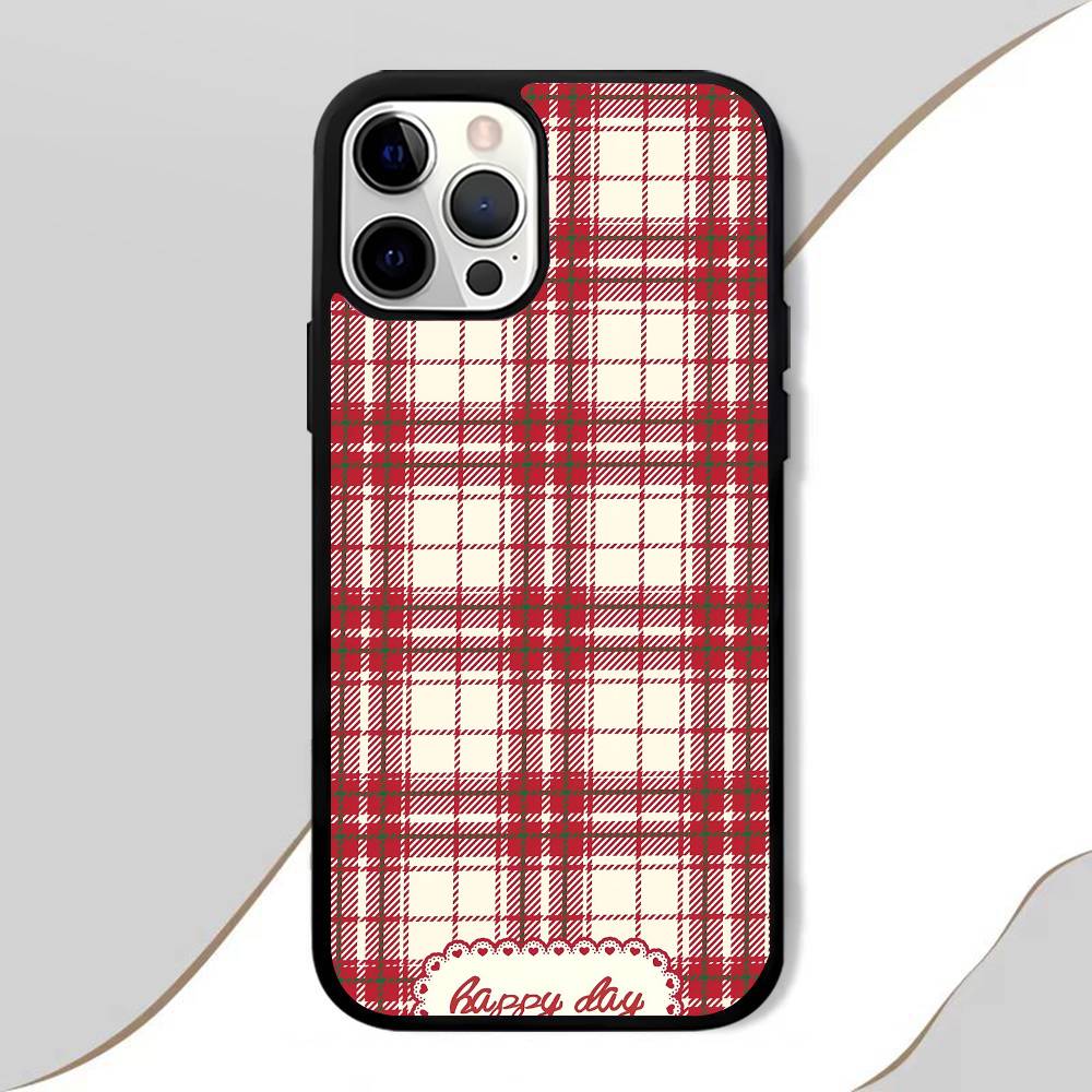 Plaid Fashion Phone Case Mobile Suitable For Apple 17 Air 16 PRO MAX 15 14 13 12 11 Patch Black Hard Shell IPHONE 12PRO