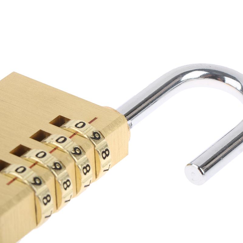 Mosazný Mini 3/4místný Číselný Kódový Zámek Kombinační Visací Zámek Visací Zámek Resetovatelný Na Cestovní Tašku Dveře Skříňku
