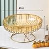 Light Luxury High Foot Fruit Plate Plastic Metal Home Living Room Candy Snacks Storage Decoration