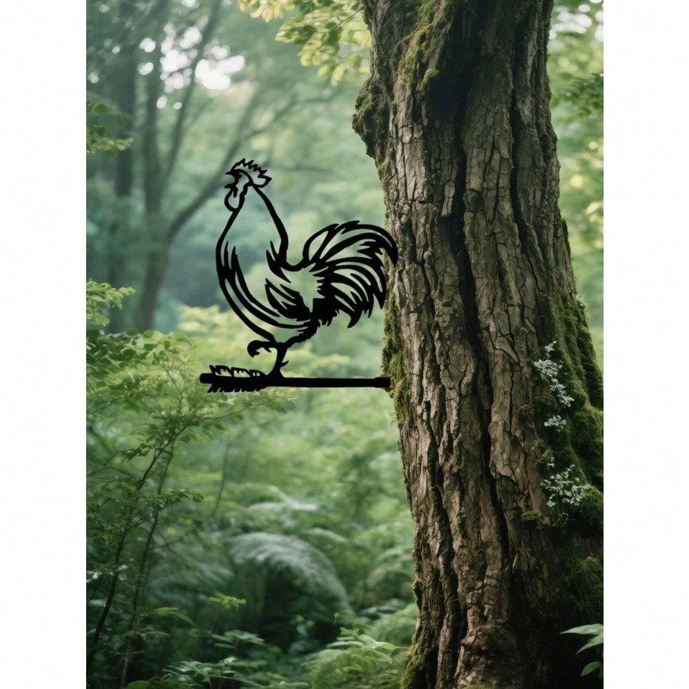 Vintage Black Iron Animal Silhouettes, Outdoor Metal Wall Art, Rustic Farmhouse Garden Decor, Yard Wall Hanging, Country Cottage Patio Accents