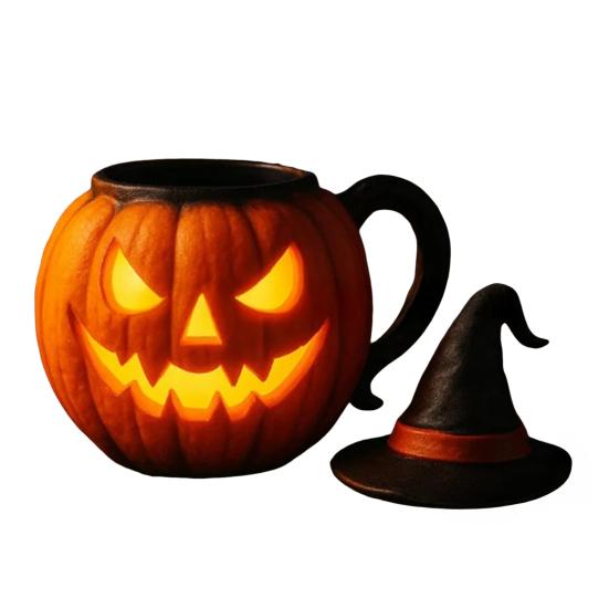 

14oz Halloween Mug 3D Ghost Pumpkin Face Coffee Cup with Handle for Espresso Tea Coffee Milk Latte Halloween Party Decoration B