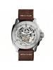 Herrklocka, automatisk, mekanisk, med läderarmband, trevisare, rostfritt stålhölje & reptåligt glas (ME3083)