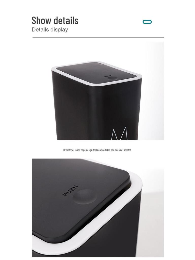 Large Press-Lid Trash Can for Kitchen, Living Room, Bedroom, and Bathroom - Deer Design