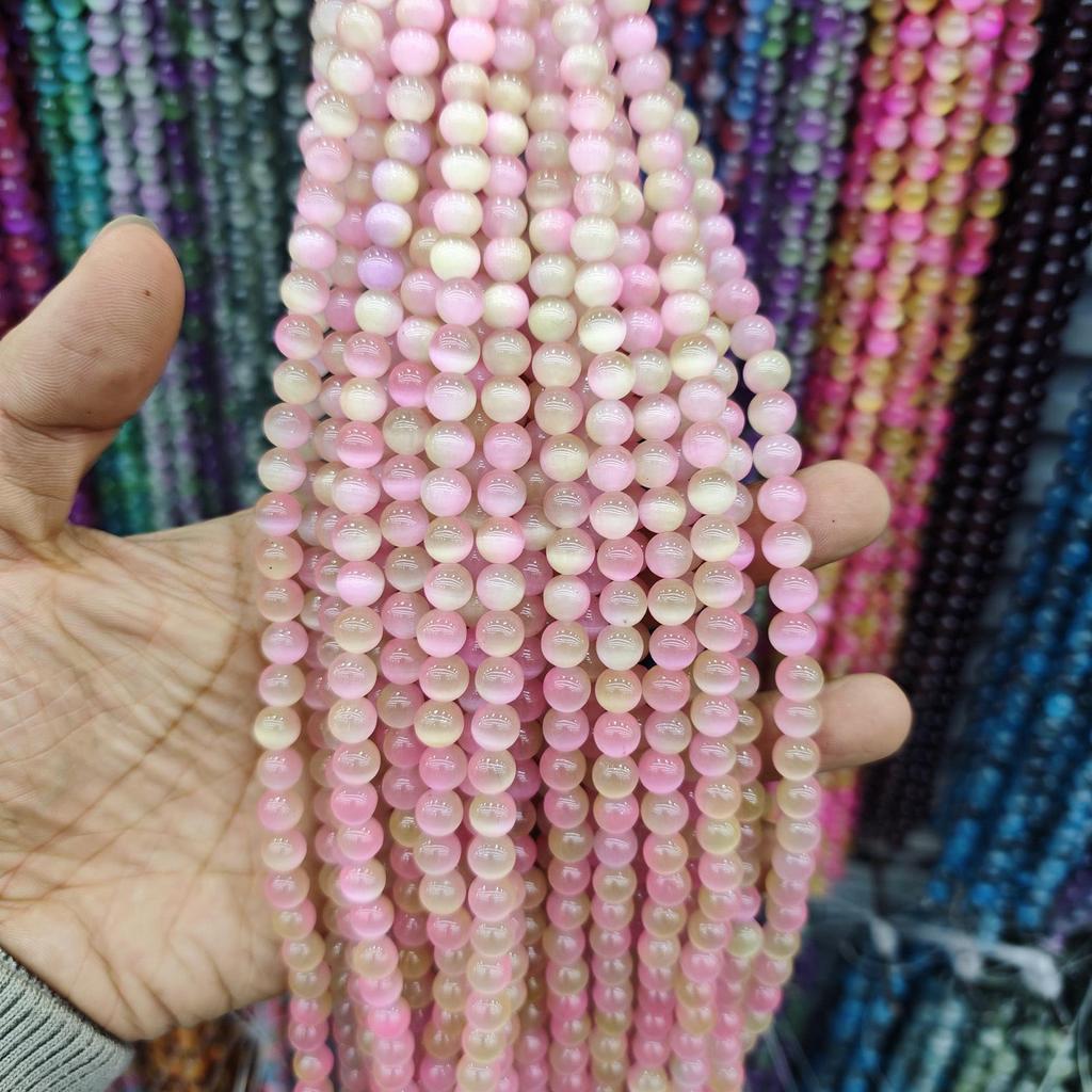8mm Cat's Eye Stone Beads: Single, Double, Triple-Color, DIY Jewelry Round Beads