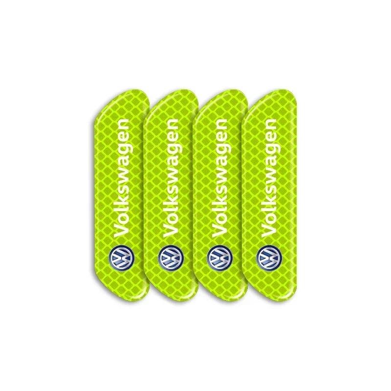 

For Volkswagen 4PCS Car Door Safety Warning Reflective Mark Sticker Car Styling For Volkswagen VW POLO GOLF 4 5 6 7 7.5 8 MK4 MK зелёный