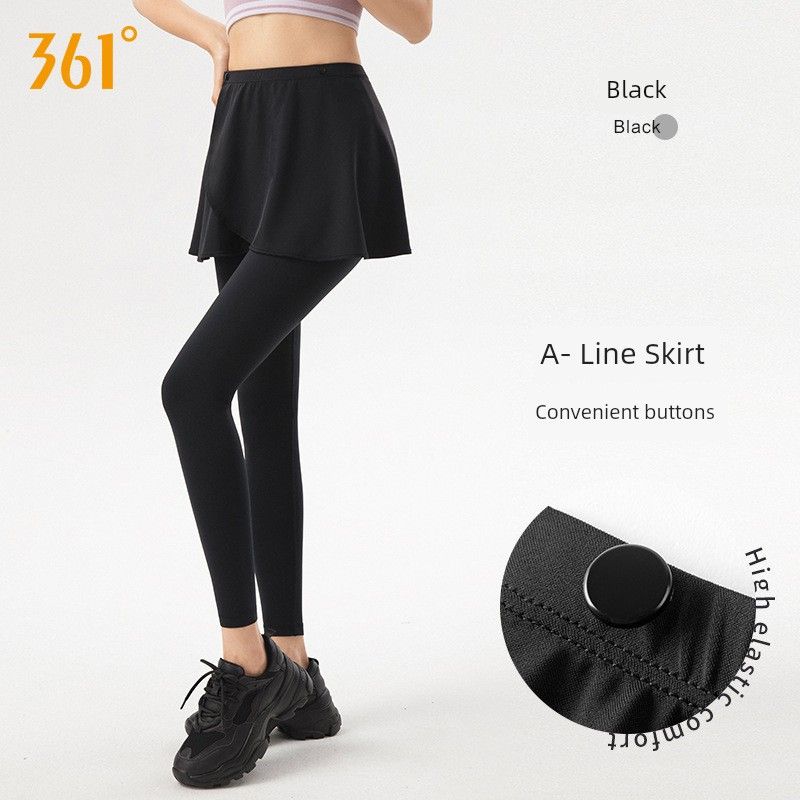 

361 Yoga Thigh-Length Skirt Cover Fitness One-Piece Thigh-Length Skirt Sports Anti-Embarrassment Outer Skirt Fart Curtain Yoga Clothes for Women Black [Hip Covering Skirt]] S