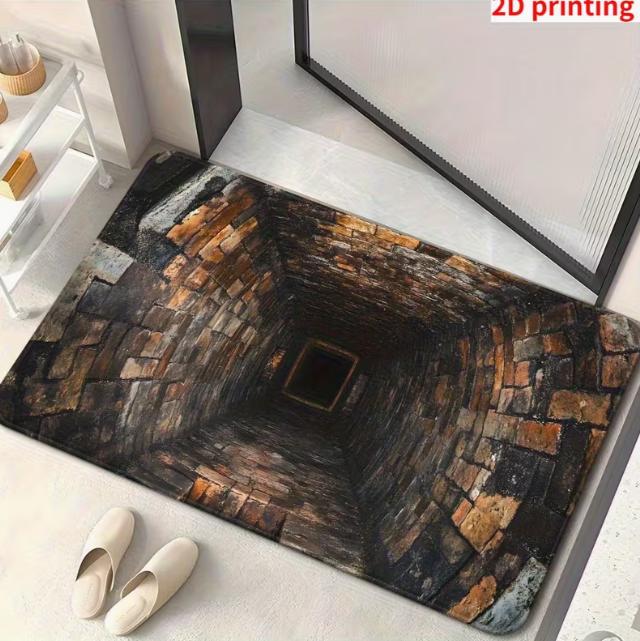 1Piece Rainbow Siege Frost Trap Door Mat Suitable for Living Rooms and Corridors - Rectangular Mechanism Decorative Mats