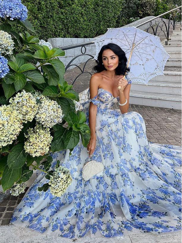 Spring & Summer Strapless Organza Evening Dress - Elegantly Designed for Women in European & American Fashion Trends