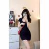 French high-end black dress children's summer new Spice Girl slim and thin hip-wrapped short skirt