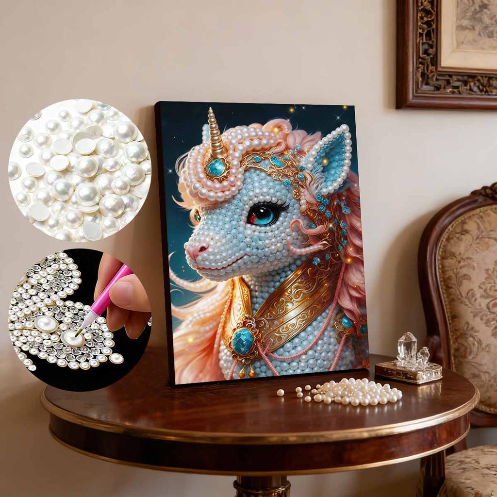 DIY Horse Pearl Art Painting for Home Wall Decor Pearl Gem Paintings Picture Arts Craft  for Adults/Beginners Gift Idea Home Decor Without Frame