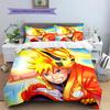 Naruto Uzumaki Wzór Naruto Pościel Dekoracja Domu Prezent Urodzinowy (1 * poszwa na kołdrę + 2 * poszewki na poduszki, bez rdzenia)