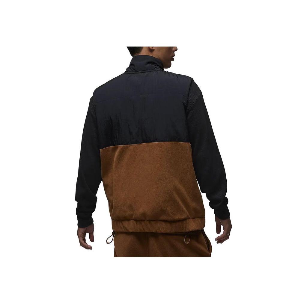 Jordan Essentials Stitched Fabric Stand Collar Zip Vest Men Vest Light-British-Tan FD8629-281