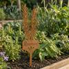 Gartendeko für Innenhöfe Rasenflächen Metallpflanzenstab Rostiges Rosmarinetikett Dekorative Kräuteretiketten Outdoor Thymian-Markierer Hofkräuter Hochbeet Pflanzgefäß