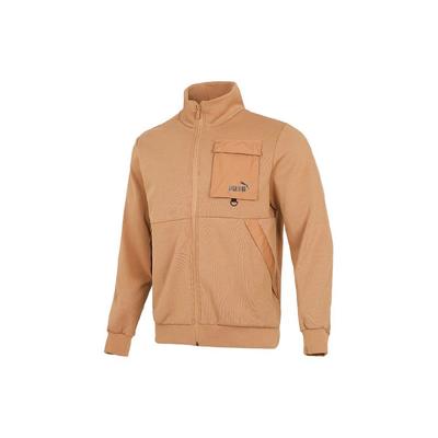 Puma Lässige gemusterte lockere Langarmjacke Herrenjacken Khaki 537033-63