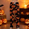 Men's Halloween Printed Drawstring Lounge Pants Casual Sleepwear Long Trousers with Adjustable Waistband and Button Fly