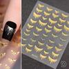 3D Lines Nail Stickers Silver Gold Metal Stripe Decals Curve Gel Nails Art Sliders Polish Manicure Decor Foils