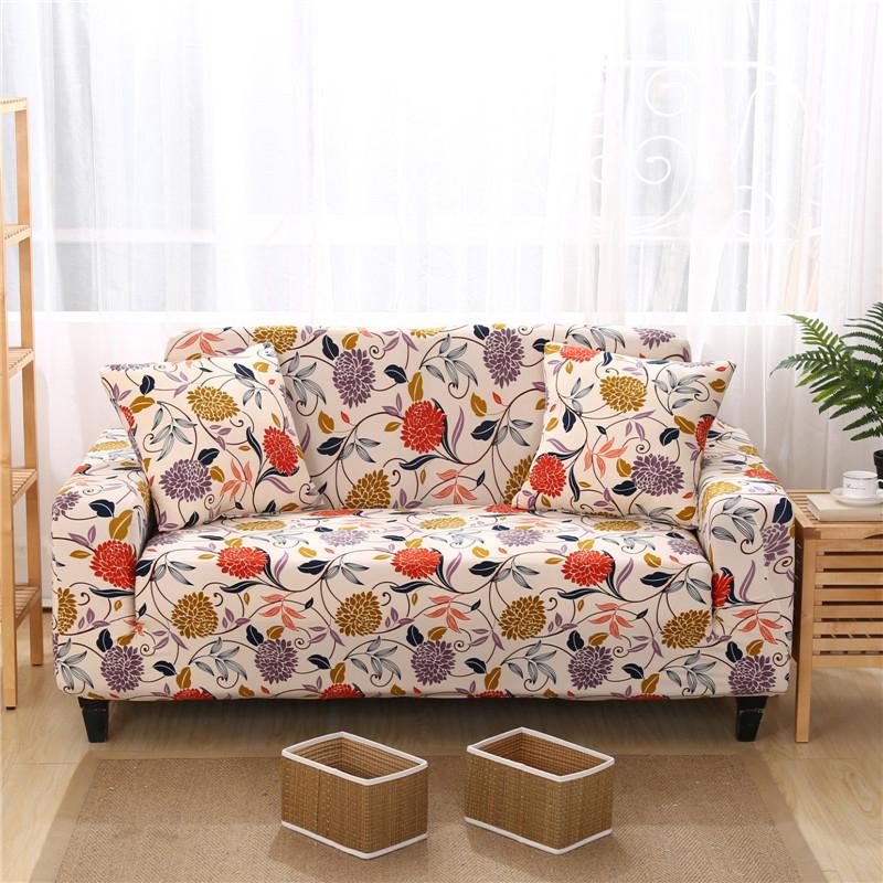 Floral Printing Elastic Slipcovers Stretch Sofa Covers For Living Room Corner Couch Cover Sectional Armchair Cover 1/2/3/4 Seat