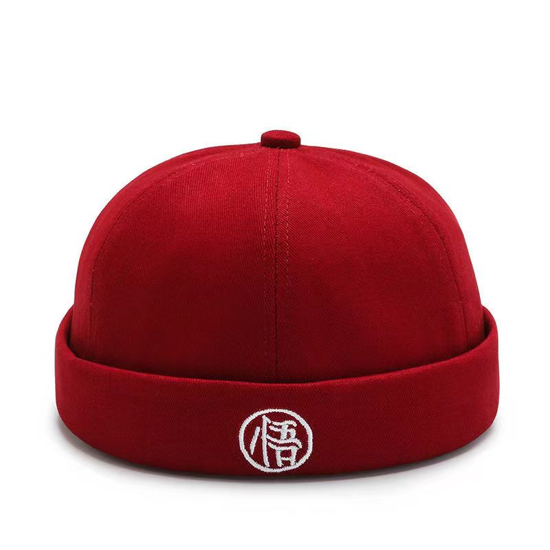 Wu Embroidery Fashion Beanies Caps Adjustable Beanie Hats Fashion Unisex Korean Version Party Hip-Hop Versatile Melon Caps