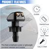 Car Front Windshield Washer Nozzles, Double-Hole Auto Wiper Water Sprayers with Hose and Connectors, Adjustable Nozzle Washer Kit for Most Vehicles