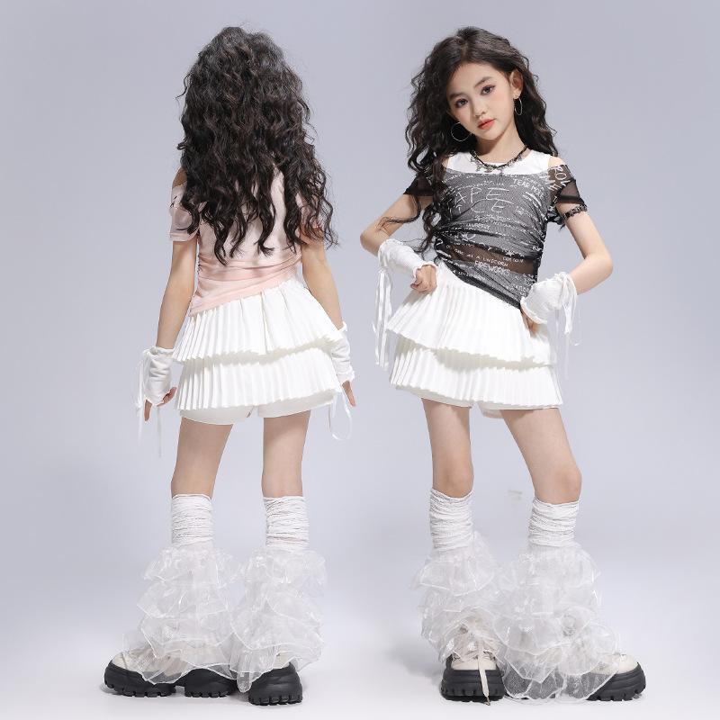 Children's Jazz Dance Costume Girls Sweet Cool Children's Catwalk JAZZ Women's Troupe Vest Girls Street Dance Costume Summer