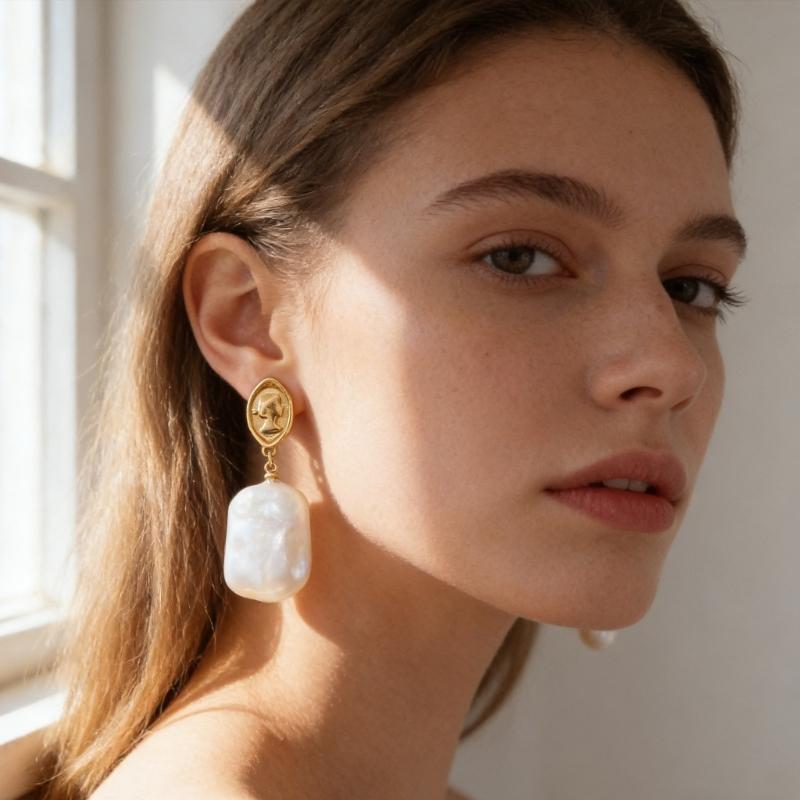 Elegant Freshwater Pearls Earrings for Women Craft In Sturdy Copper Materials Comfortable Designs for Any Occasion