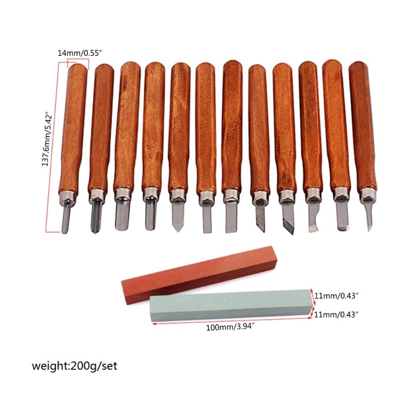 Wood Carving Knife Set 12Pcs Hand Carving Tool Set with Whetstone for DIY Sculpture Carpenter Experts and Beginners