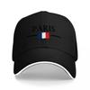 PARIS FRANKREICH FLAGGE BESTICKTE BASEBALLKAPPE SCHWARZ KLASSISCHER STIL VERSTELLBARER SITZ FÜR Unisex UND Frauen MODEACCESSOIRE