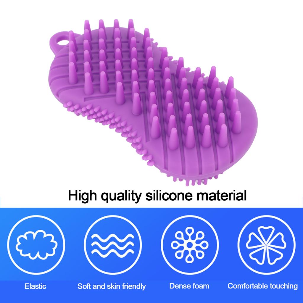 Body Bath Brush Soft Silicone Double Sided Exfoliates Dead Skin Promote Circulation Shower Massage Brush