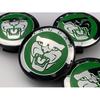 (Zelená) Sada 4 středových krytek hliníkových kol Jaguar 59 mm