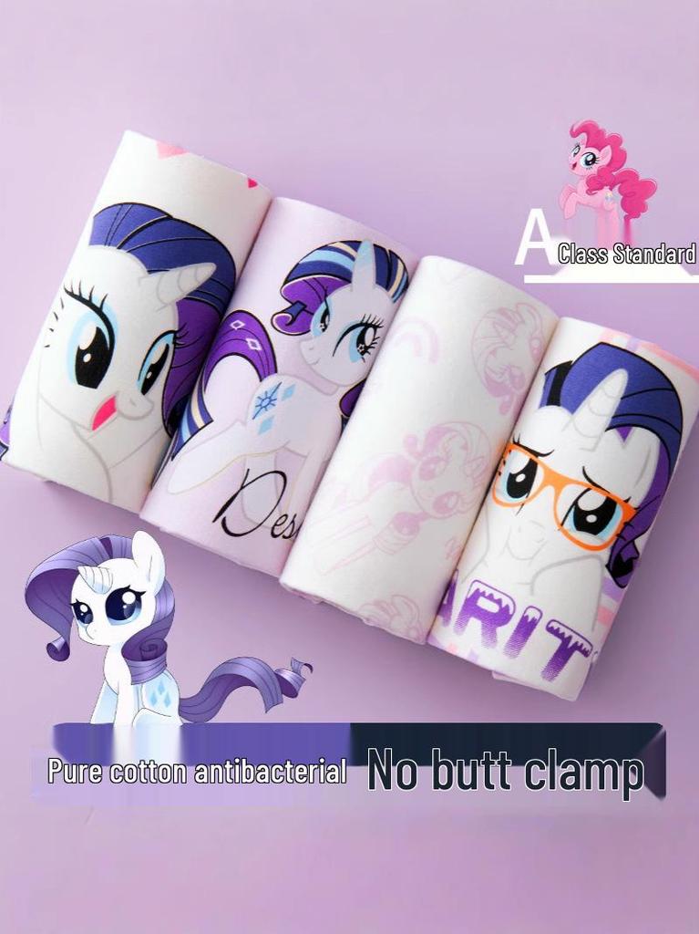 Pure Cotton Cartoon Boxer Briefs for Girls - Toddler to Pre-Teen Sizes