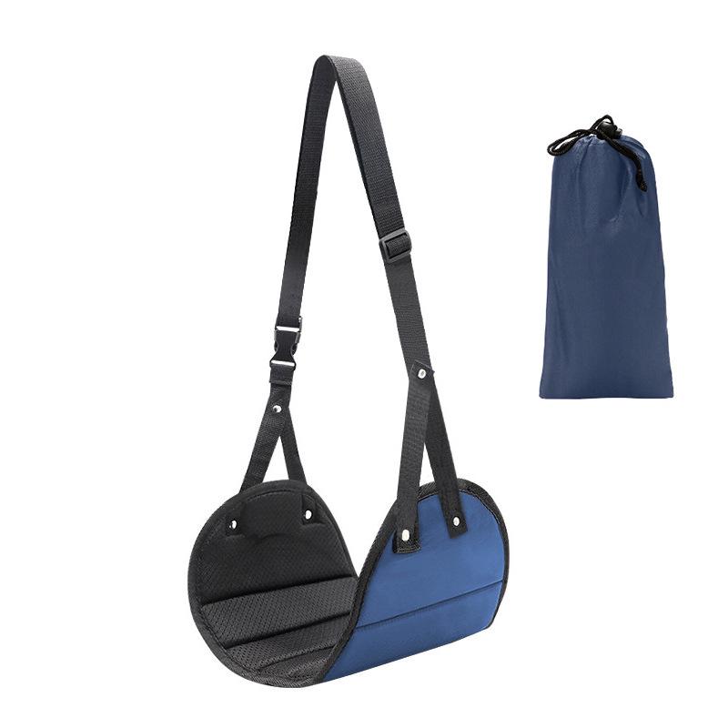 

Портативная дорожная гамак-подставка для ног для комфорта в самолете и офисе темно-синий