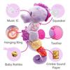 Baby Rattles Toys Infant Musical Stuffed Animals Soft Toy with Bright Colors Crinkle Sound Paper Newborn Toys for 0 12 Months