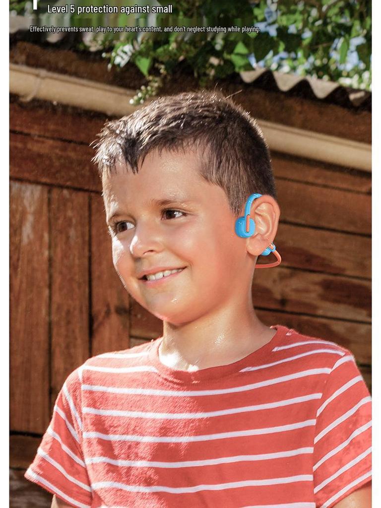 Wireless Bluetooth Bone Conduction Kids' Headphones - Ear Protection, Non-In-Ear, for Students, Online Classes, Sports, Running, Hanging Type