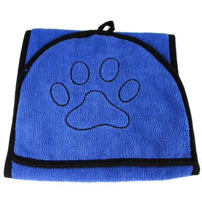 1 ks Pet Dog Bath Towel Super Absorbent Easy Drying Cat Shower Towels with Pocket (Modrý)