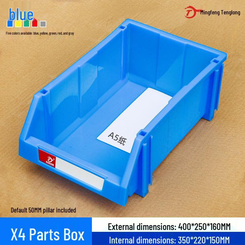 Angled Entry Heavy-Duty Plastic Storage and Organizer Box for Components and Hardware
