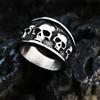 Gothic Skull Head Solid Stainless Steel Men's Ring Vintage Style