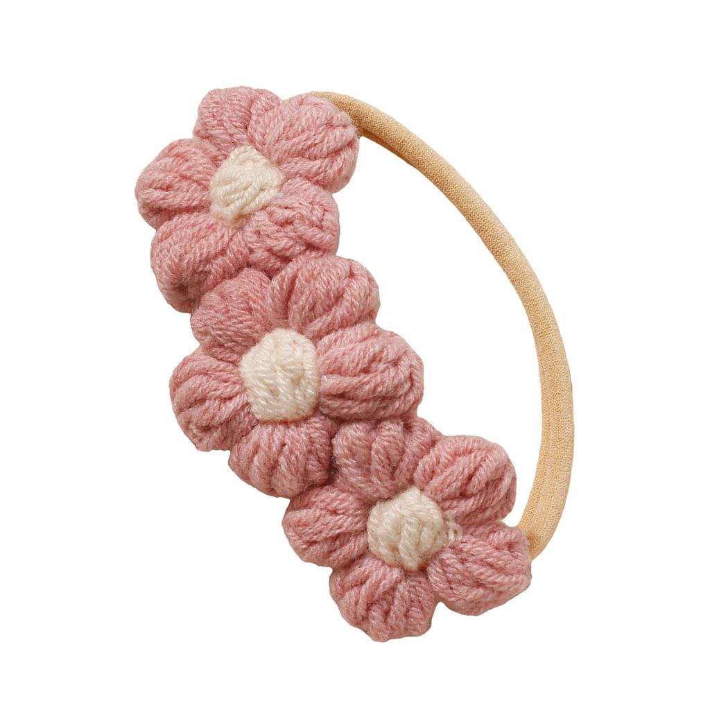 Gestricktes Stirnband mit Blumenanhänger für 100-Tage-Fotografie Weich und sicher Atmungsaktiver Babyschmuck Requisiten für Fotoshootings